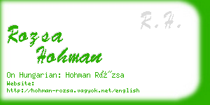 rozsa hohman business card